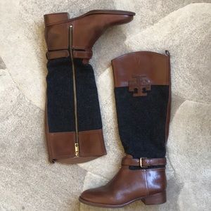 Women’s Tory Burch Leather/Wool Knee Boots 7